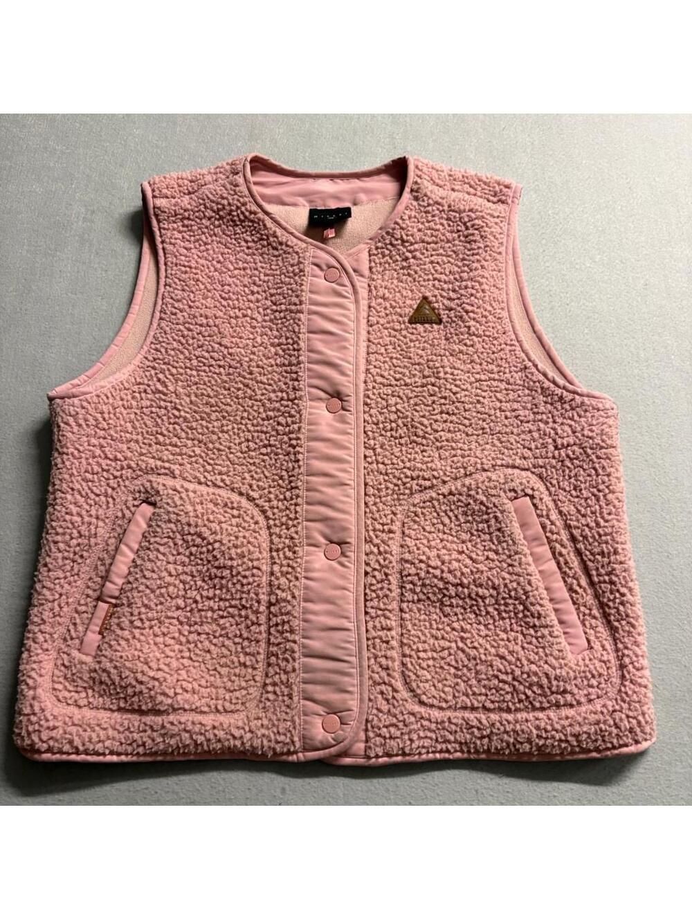 Millet Fleece Vest Womens 100 Pink Sherpa Pile Full Snap Outdoor Gilet